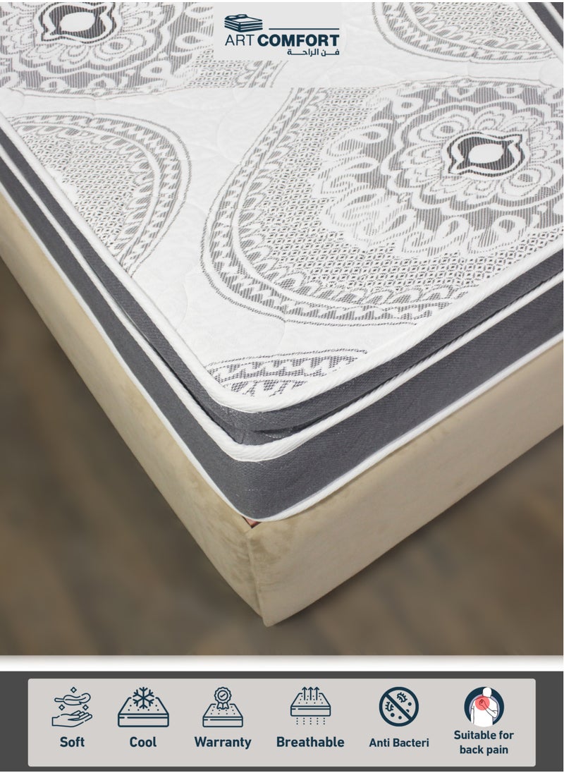 Art Comfort Super Plus medical twin mattress: spring-free, made of high-density compressed foam with insulating padding and soft foam for pressure relief. Covered in luxurious cotton, ideal for back pain relief.  - Image 1