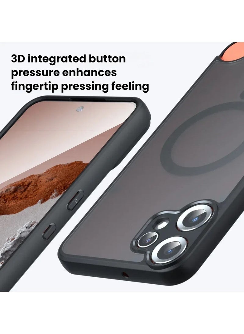 General Magnetic Case Compatible with Nothing Phone CMF 2Pro, Matte Frosted and Crystal Clear Transparent Case Airbag Shockproof Cover Soft Side Hard Back Case  - Image 2