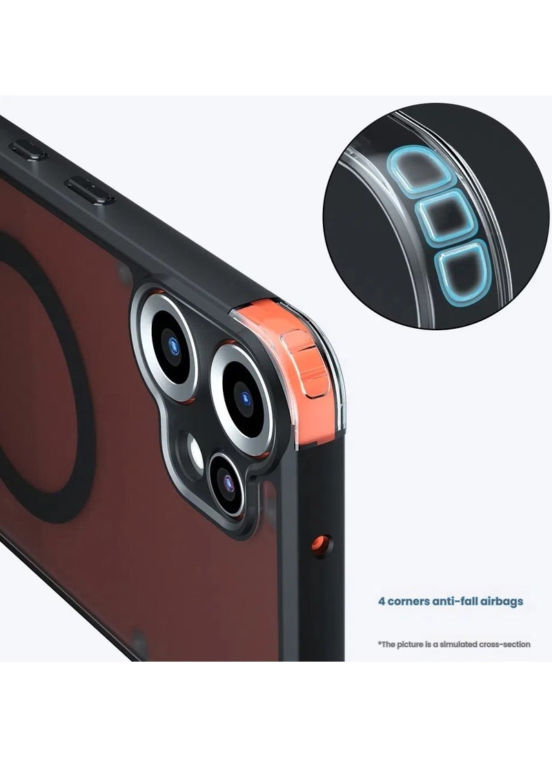 General Magnetic Case Compatible with Nothing Phone CMF 2Pro, Matte Frosted and Crystal Clear Transparent Case Airbag Shockproof Cover Soft Side Hard Back Case  - Image 3