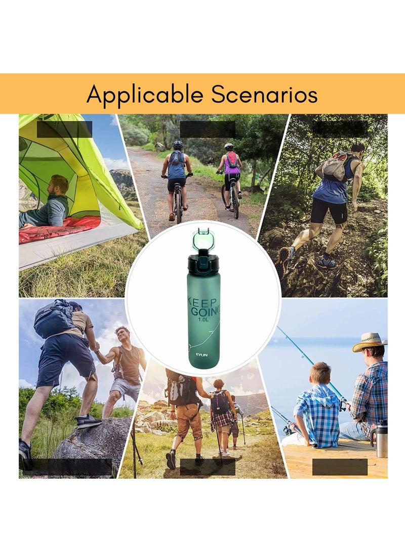EYUN Sports Water Bottle for Adults 1L Motivational Water Bottle with Capacity Marker 32 Oz BPA Free Leak Proof Water Bottles Drink Bottle for Fitness Exercise Gym Travel Yoga Pilates Hiking Running Hydration Jug for Men Women Teens Gym Bottle - Image 5
