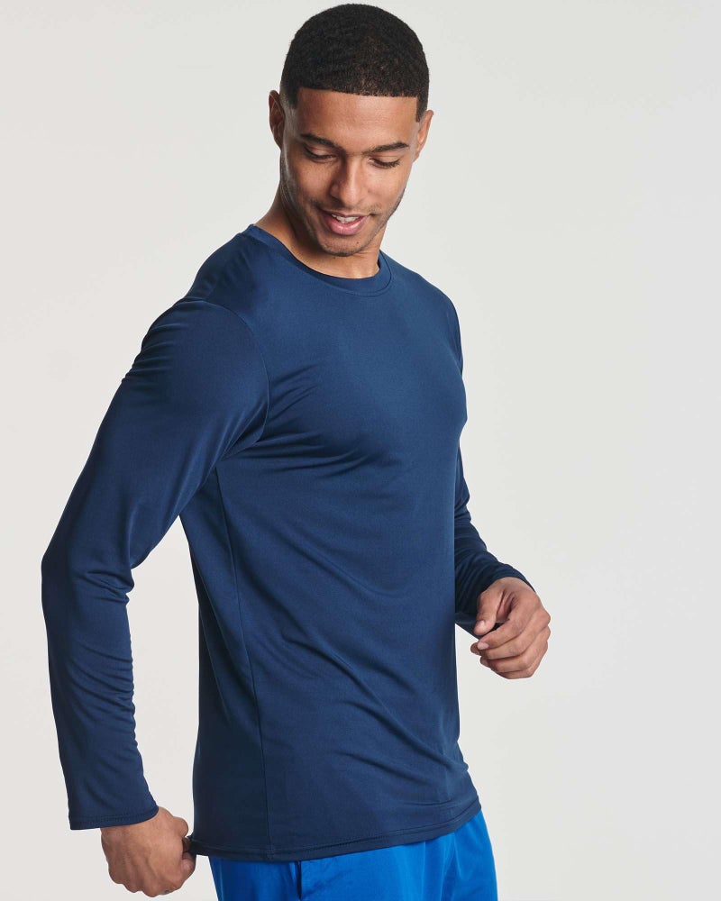 REALESSENTIALS Real Essentials 4 Pack: Mens Long Sleeve Dry Fit T Shirts Hiking Fishing Workout Gym Work Sun UPF 50 Wicking Running Tee, Set 7, XX-Large - Image 4