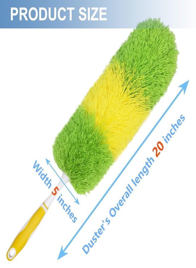 HDongany 2 Pack 20-inch Microfiber Dusting Dusters with Non-Slip Handles and Bendable Microfiber Duster Heads, Perfect for Household Cleaning, Office Cleaning, and Car Cleaning, Feather Duster for Cleaning - Image 2