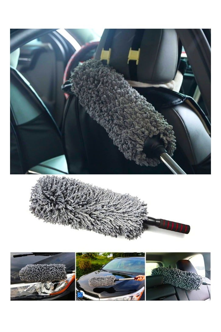 Chase Up Portable Dust Cleaning Microfiber Soft Car Duster Exterior and Interior Cleaning - Long, Unbreakable, and Retractable Handle - Image 2