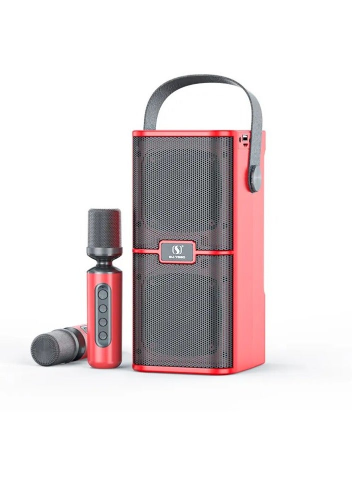 YS218 Karaoke Speaker Stereo Bass Dual Microphone - Image 1