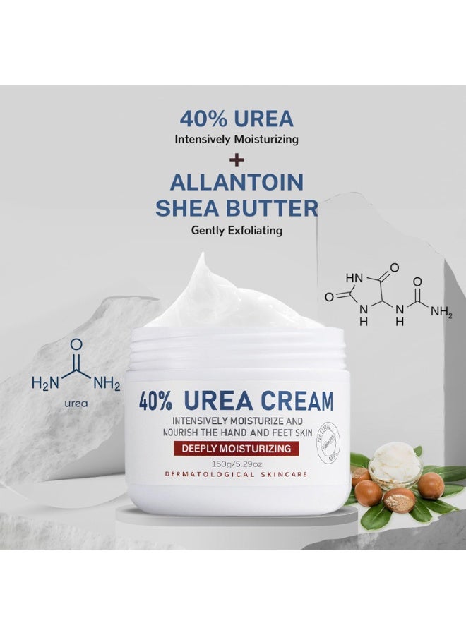 OUKEYA Urea Cream 40 Percent, Urea Foot & Hand Cream for Cracked Heels and Dry Skin, Urea Lotion for Deep Moisturizing, Callus Remover Nourishes Soften, Foot Moisturiser for Women&Men,Maximum Strength - Image 2
