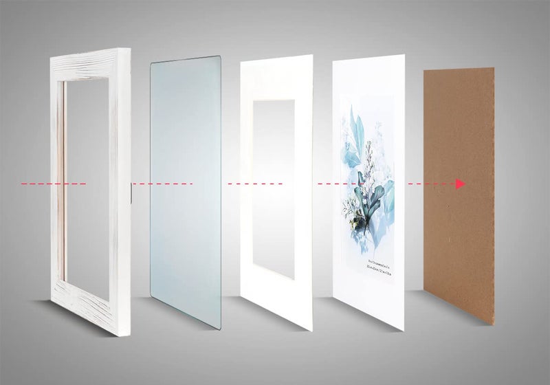 KAIWIN 100% Solid Wood White 8x10 Picture Frame 1 Pack - Display Picture 5x7 with Mat  HD Glass Inside  Rustic Wooden Photo Frames for Table Top and Wall Mounting - Image 5