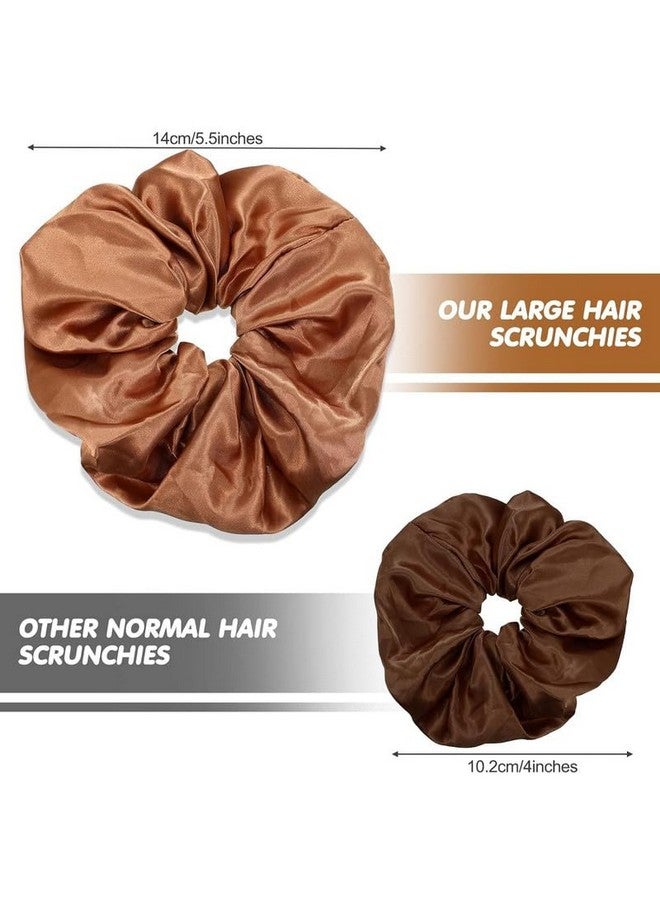 FAMEZA 6 Pieces Big Silk Scrunchies for Hair,Large Satin Scrunchies Jumbo Elastic Ponytail Holders for Women and Girls|6 color set - Image 2