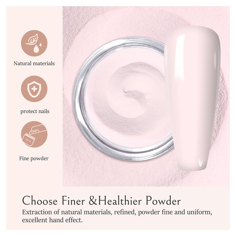AILLSA Dip Powder Light Pink, Pink Dip Powder Nail 1 Oz, Nail Dipping Powder French Nail Art for Starter Manicure Salon DIY at Home, Dip Powder Colors Long Lasting, Odor-Free, Valentine's Day's Gift - Image 3
