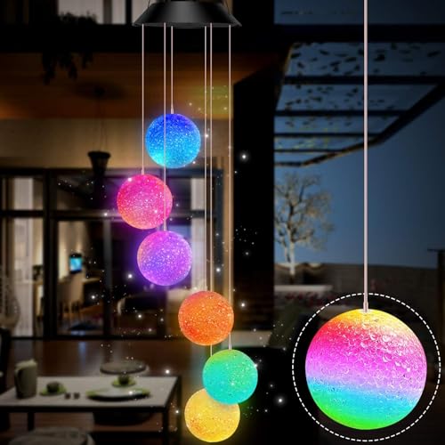 WHISKET Solar Powered Wind Chime LED Light | Waterproof Outdoor Garden & Balcony Decorative Hanging [Pack of 1] - Image 1