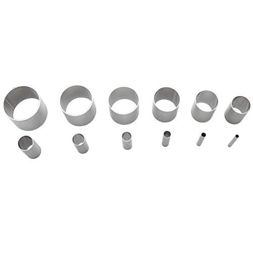 Longdex Clay Cutter 12PCS Hollow Round Stainless Steel Sculpting Punch Tool for Polymer Ceramic Pottery Indentation Circle Shape Cutters Mold - Image 1