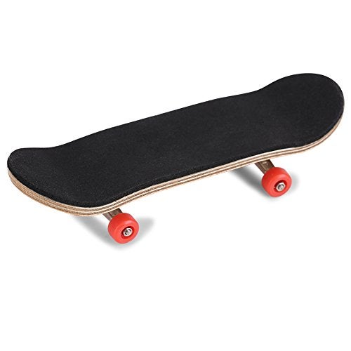 Raguso 1Pc Maple Wooden Alloy Fingerboard Finger Skateboards Mini Fingerboard with Soft Pad Bearing Wheels and Box Reduce Pressure Kids GiftsRed - Image 1