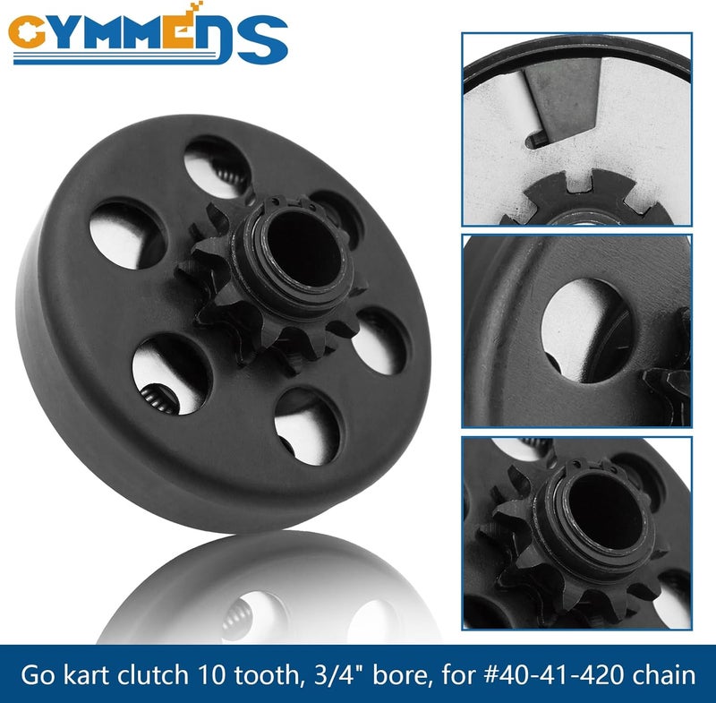GYMMEDS Go Kart Clutch 3/4" Bore 10 Tooth with #40/41/420 Chain - Image 4
