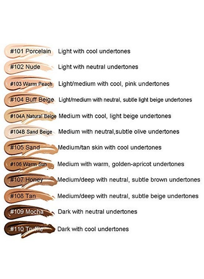 Phoera Aquapurity Phoera Full Coverage Foundation New Formula Waterproof Long Lasting Oil Free Velvet Matte Liquid Foundation For Oily Skin Flawless Makeup Base Cream Concealer (104A Natural Beige) - Image 3