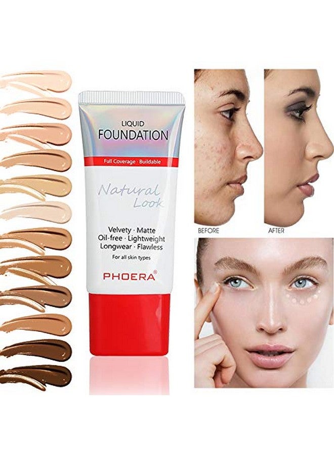 Phoera Aquapurity Phoera Full Coverage Foundation New Formula Waterproof Long Lasting Oil Free Velvet Matte Liquid Foundation For Oily Skin Flawless Makeup Base Cream Concealer (104A Natural Beige) - Image 4