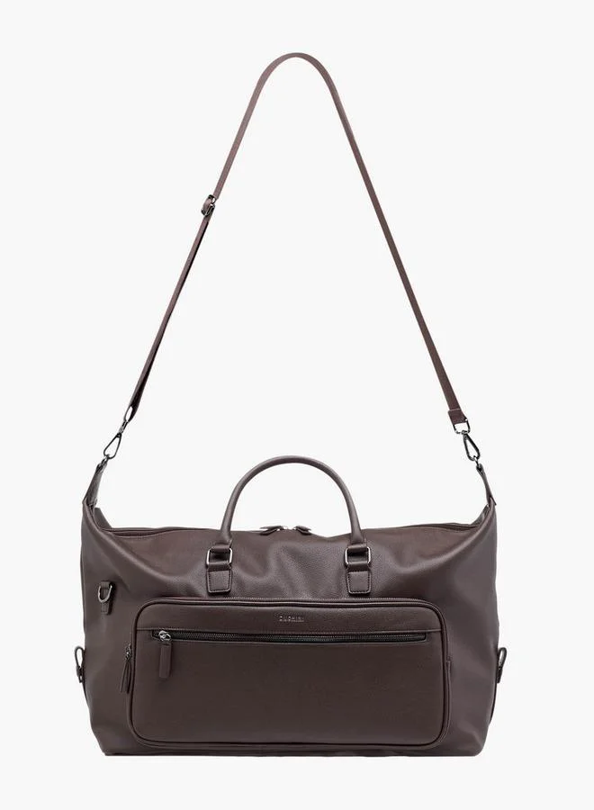 DUCHINI BROWN Textured Duffle Bag with Detachable Strap for Men | Best Price UAE