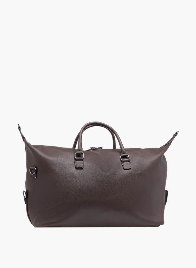DUCHINI BROWN Textured Duffle Bag with Detachable Strap for Men | Best Price UAE