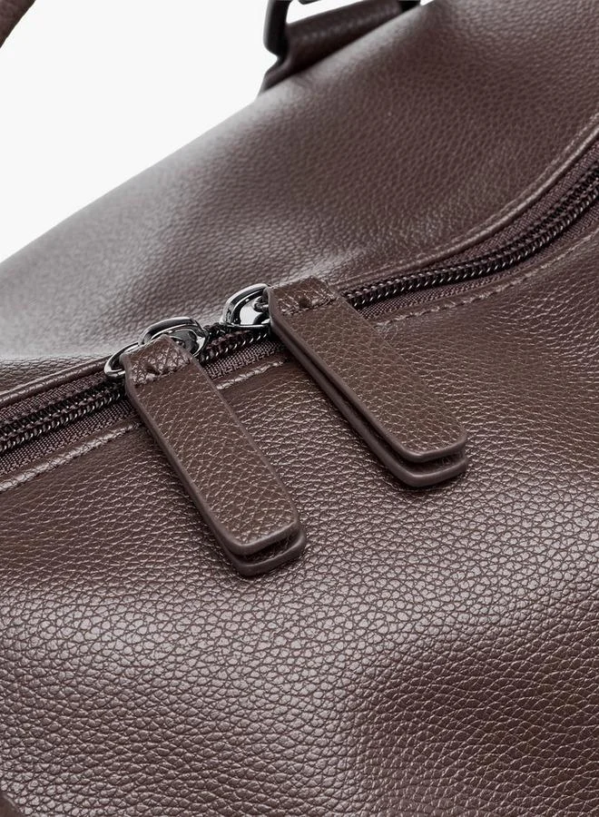 DUCHINI BROWN Textured Duffle Bag with Detachable Strap for Men | Best Price UAE