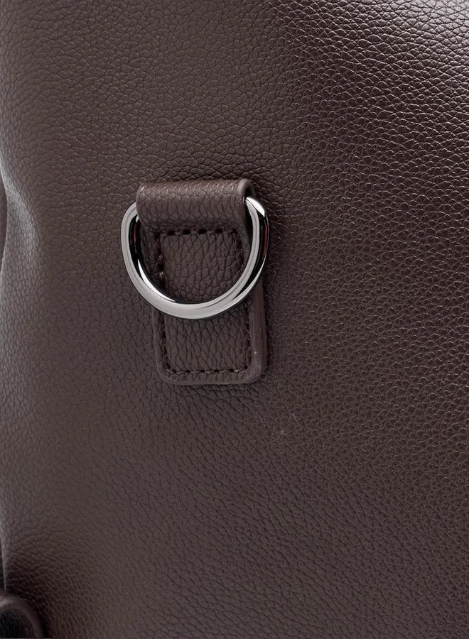 DUCHINI BROWN Textured Duffle Bag with Detachable Strap for Men | Best Price UAE