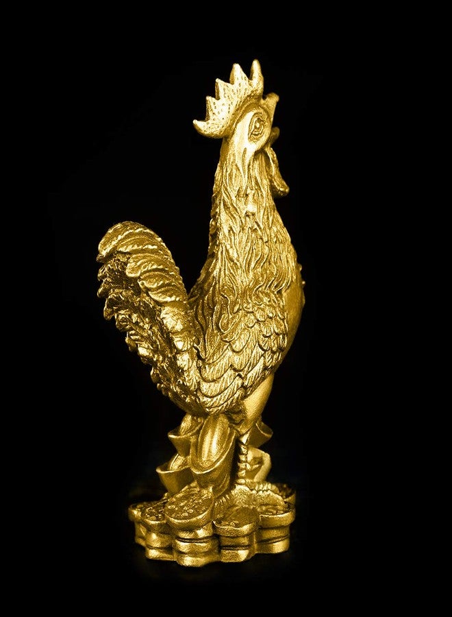 BRASSTAR Brass 3.5''(H) Auspicious Rooster Statue Ingots Wealth Feng Shui Sculpture Home Office Chinese Zodiac Decorative Ornament Business Gift Collection PTZY045 - Image 4