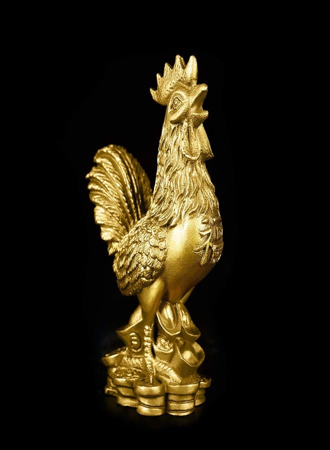 BRASSTAR Brass 3.5''(H) Auspicious Rooster Statue Ingots Wealth Feng Shui Sculpture Home Office Chinese Zodiac Decorative Ornament Business Gift Collection PTZY045 - Image 3