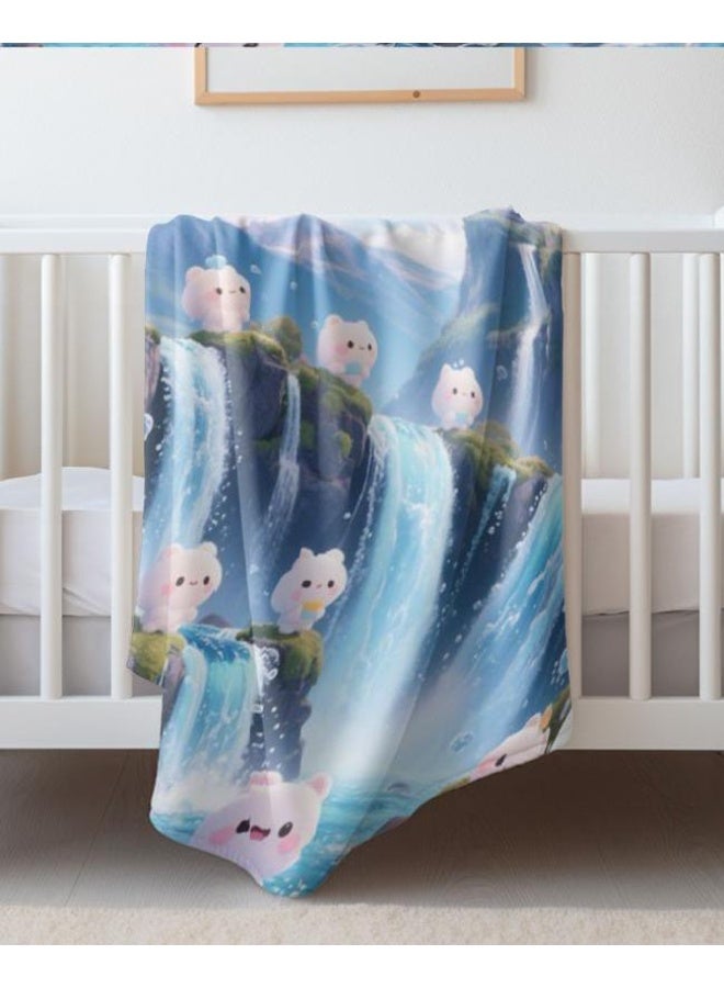 عام بطانية رقيقة من الفانيلا الكرتونية للأطفال والرضع (دافئة ومريحة، ومناسبة للنوم والألعاب) 70 سم * 100 سم