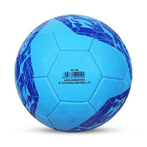 Aivin Argentina Machine Stitched Football Game, for Training, Match, Sports, Playing, Outdoor Ball, Durable & Water Resistance Football for Practice, 32 Panel, Size-5 (Blue) - Image 4