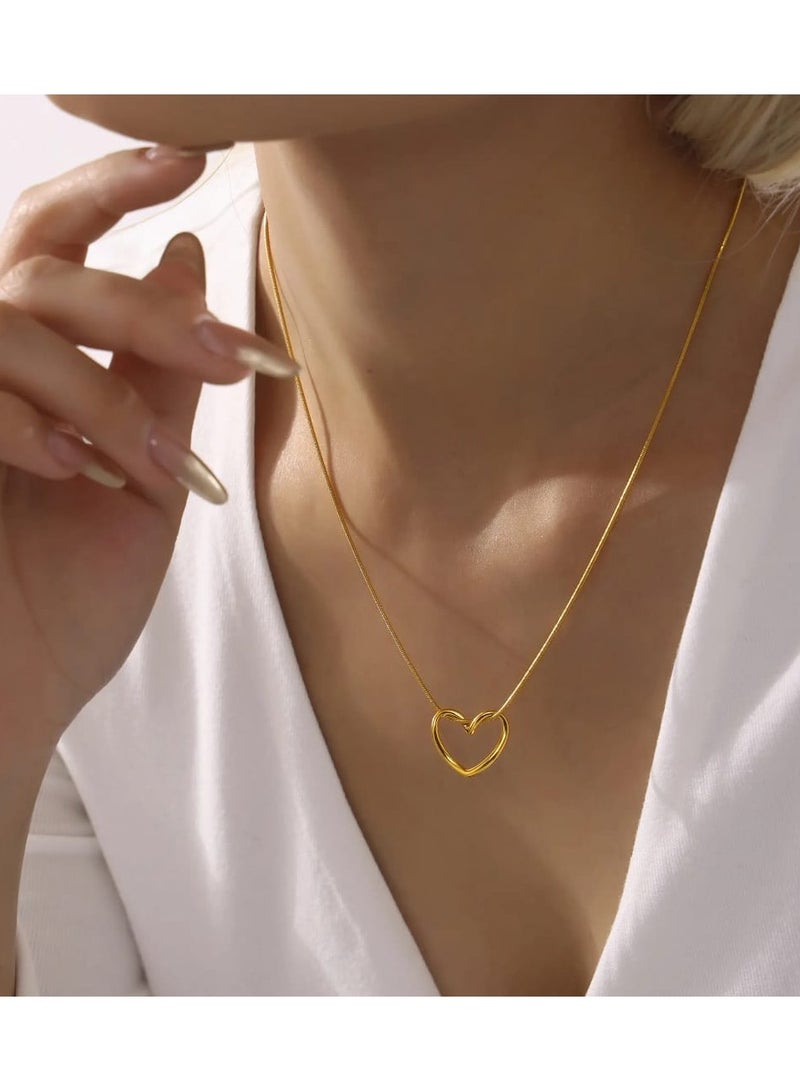 Luxuria 316L Stainless Steel 18K Gold Plated Fashion Luxury Simple Cute Open One Side Necklace Jewelry for Women - Image 2
