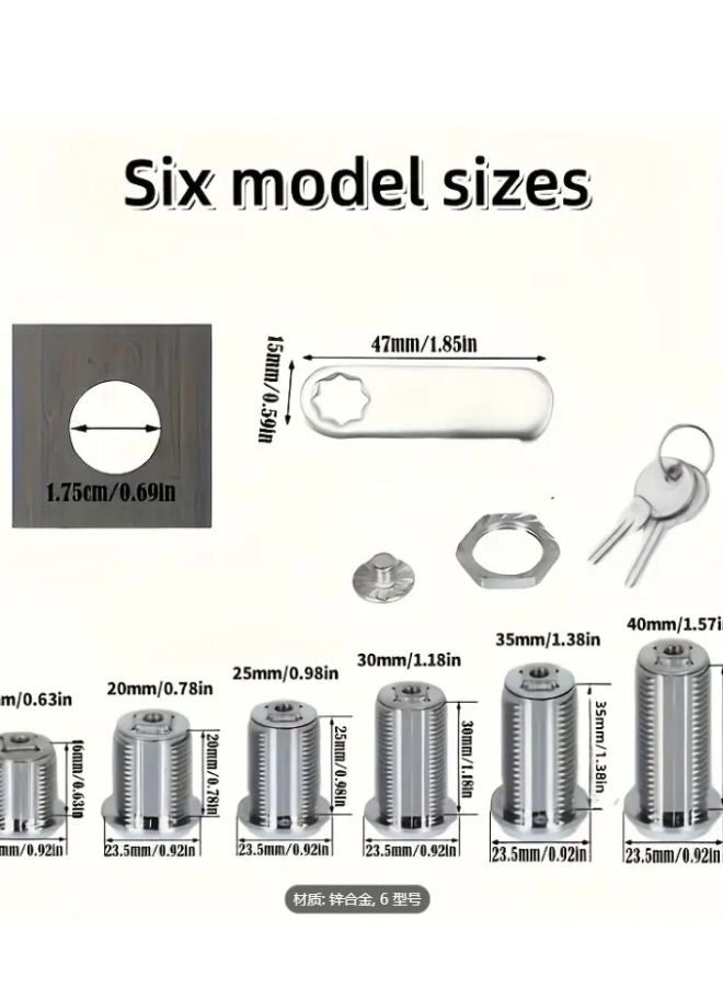 35mm Heavy Duty Zinc Alloy Mailbox Lock Set 2 Keys No Drill Installation - Image 3