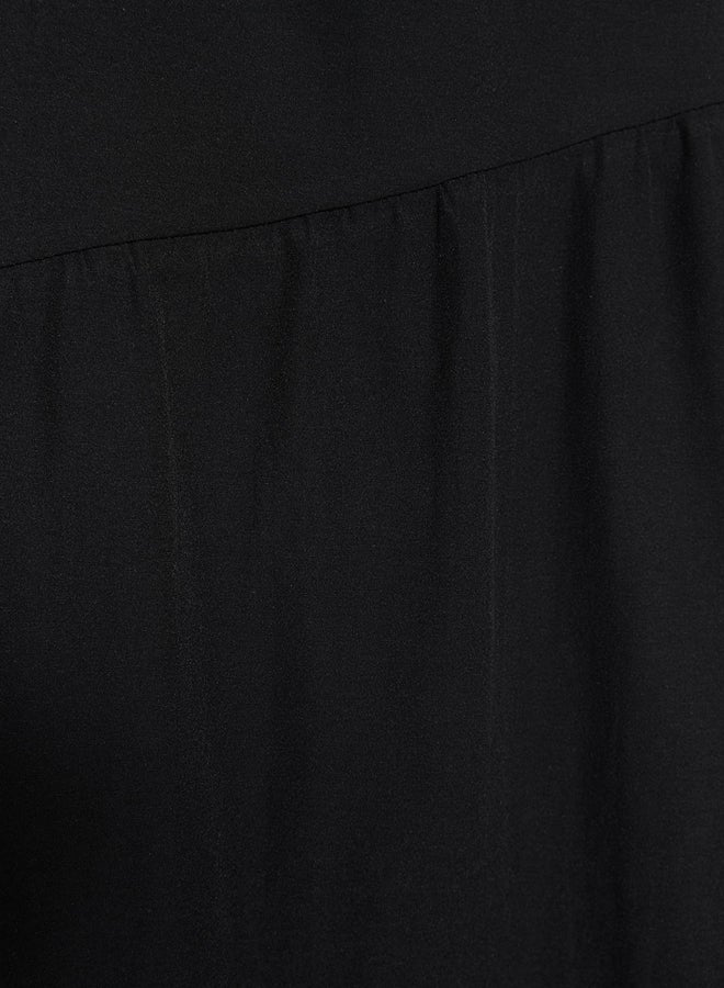 trendyol Black Gathered Detailed Cotton Wide Fit Woven Dress TCTSS21EL3470 - Image 5
