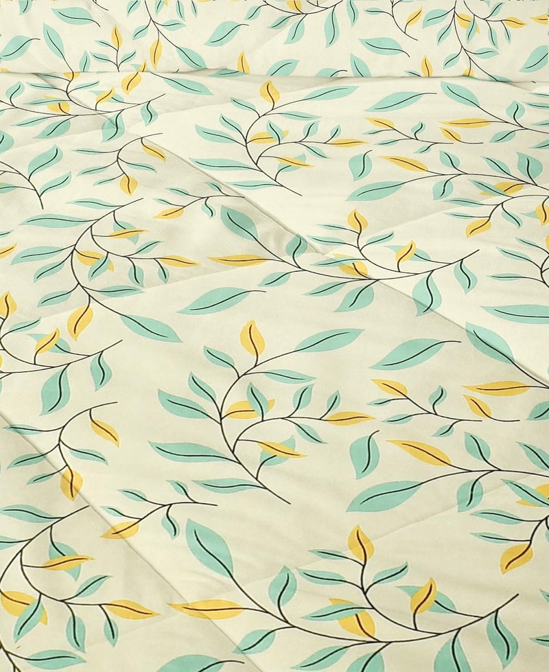 UmI. Umi Microfiber 220 GSM Glace Cotton AC Comforter Set King Size Double Bed with 1 Flat bedsheet90x100 inch and Two Pillow Covers II 4 pc Bedding Set Cream Yellow 220 GSM TC 160  - Image 5