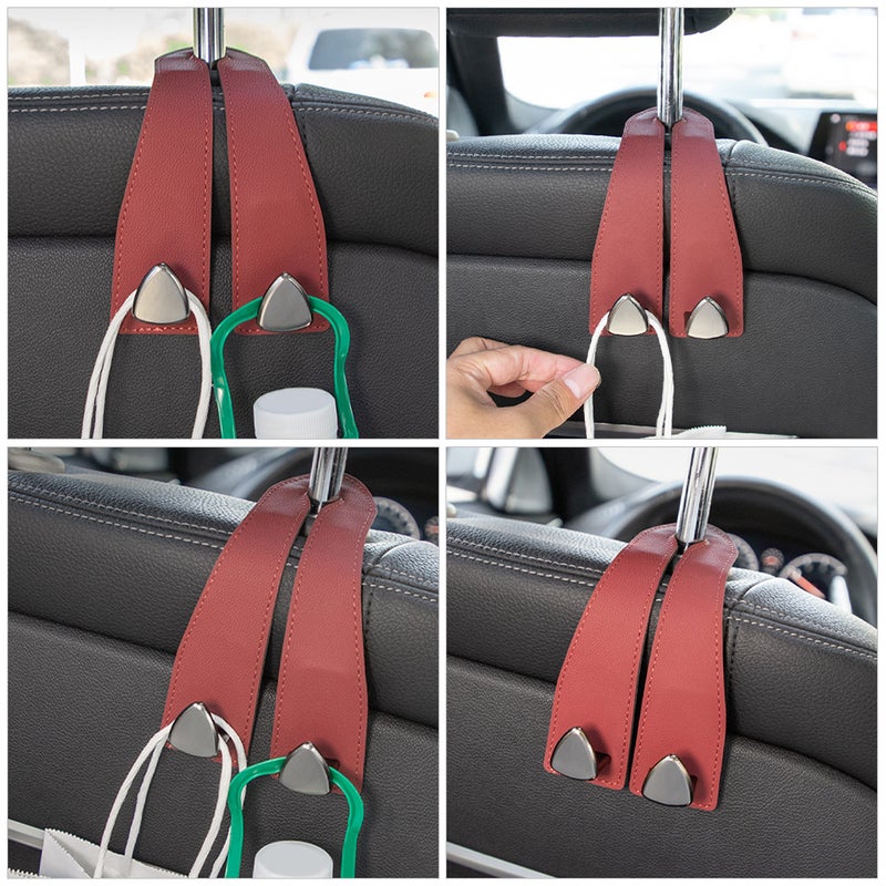 Car Purse Hook Double Hook Backseat Headrest Hangers Car Bag Hook Car Seat Hook Car Storage Organizer Car Backseat Hanging Hook - Image 2