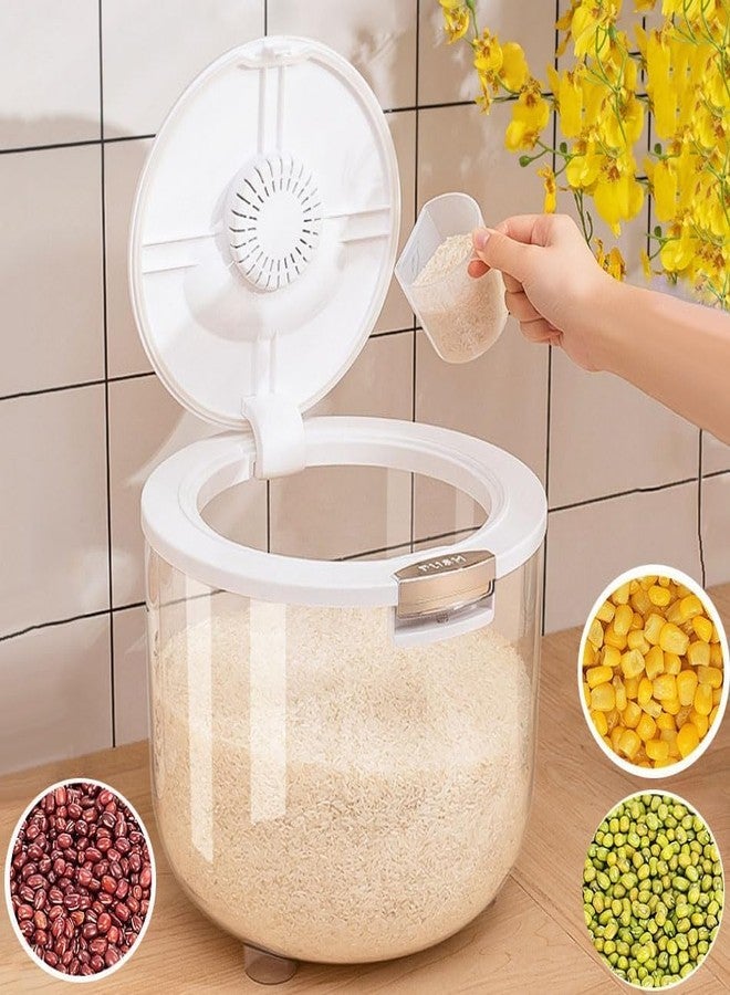 OTIPORTER Rice Bucket Food Storage Containers With Lids Airtight Transparent Free Measuring Cup,Moisture,Lnsect-Proof Food Storage Container Bin Dispenser Ideal for Rice,Grains & Dry Goods - Image 2