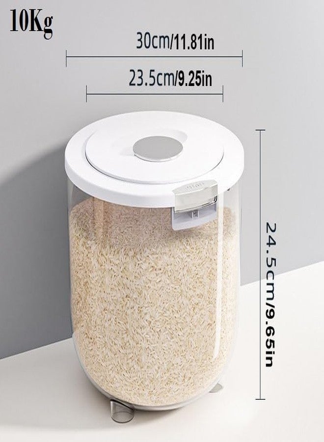 OTIPORTER Rice Bucket Food Storage Containers With Lids Airtight Transparent Free Measuring Cup,Moisture,Lnsect-Proof Food Storage Container Bin Dispenser Ideal for Rice,Grains & Dry Goods - Image 4