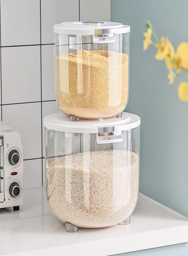 OTIPORTER Rice Bucket Food Storage Containers With Lids Airtight Transparent Free Measuring Cup,Moisture,Lnsect-Proof Food Storage Container Bin Dispenser Ideal for Rice,Grains & Dry Goods - Image 5