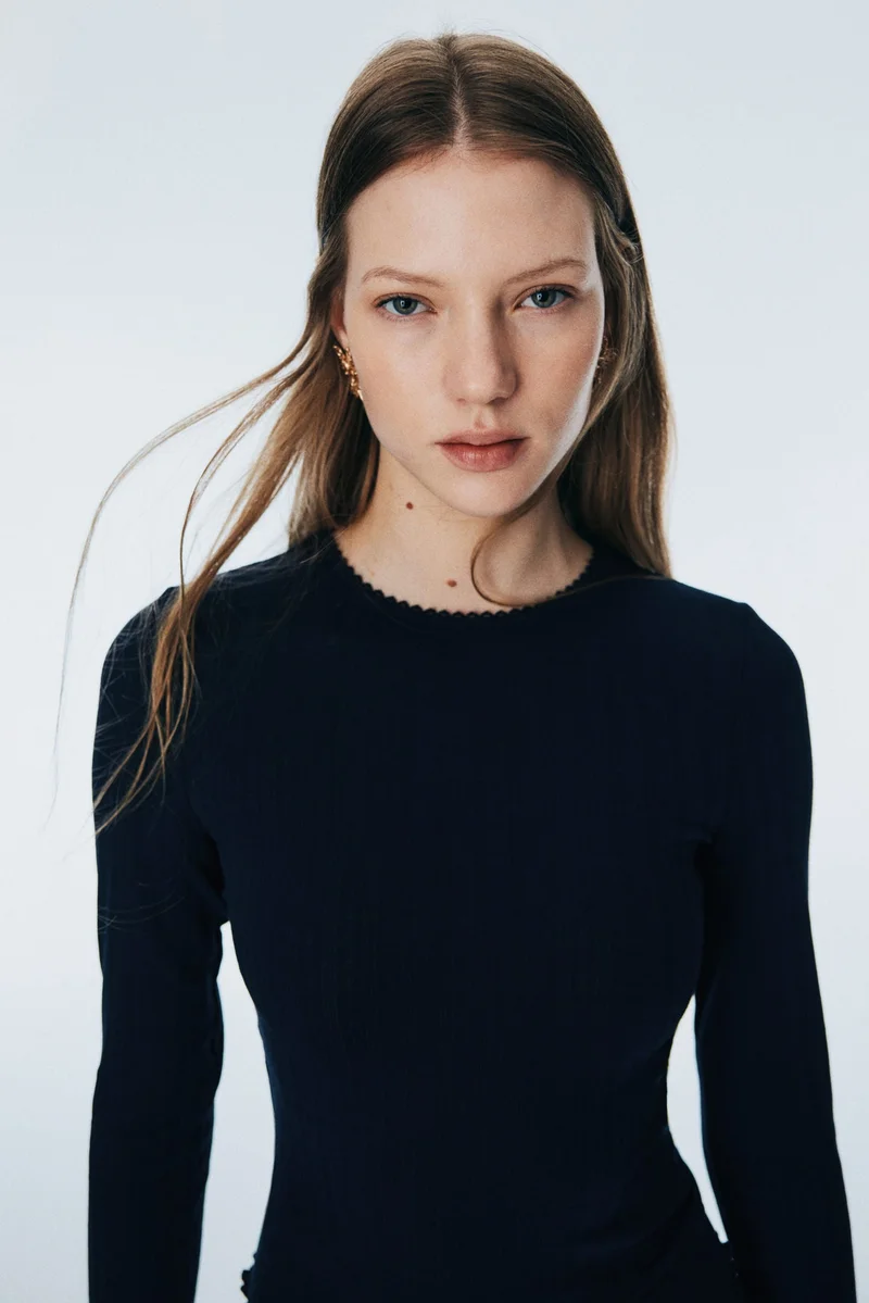 H&M Pointelle jersey top