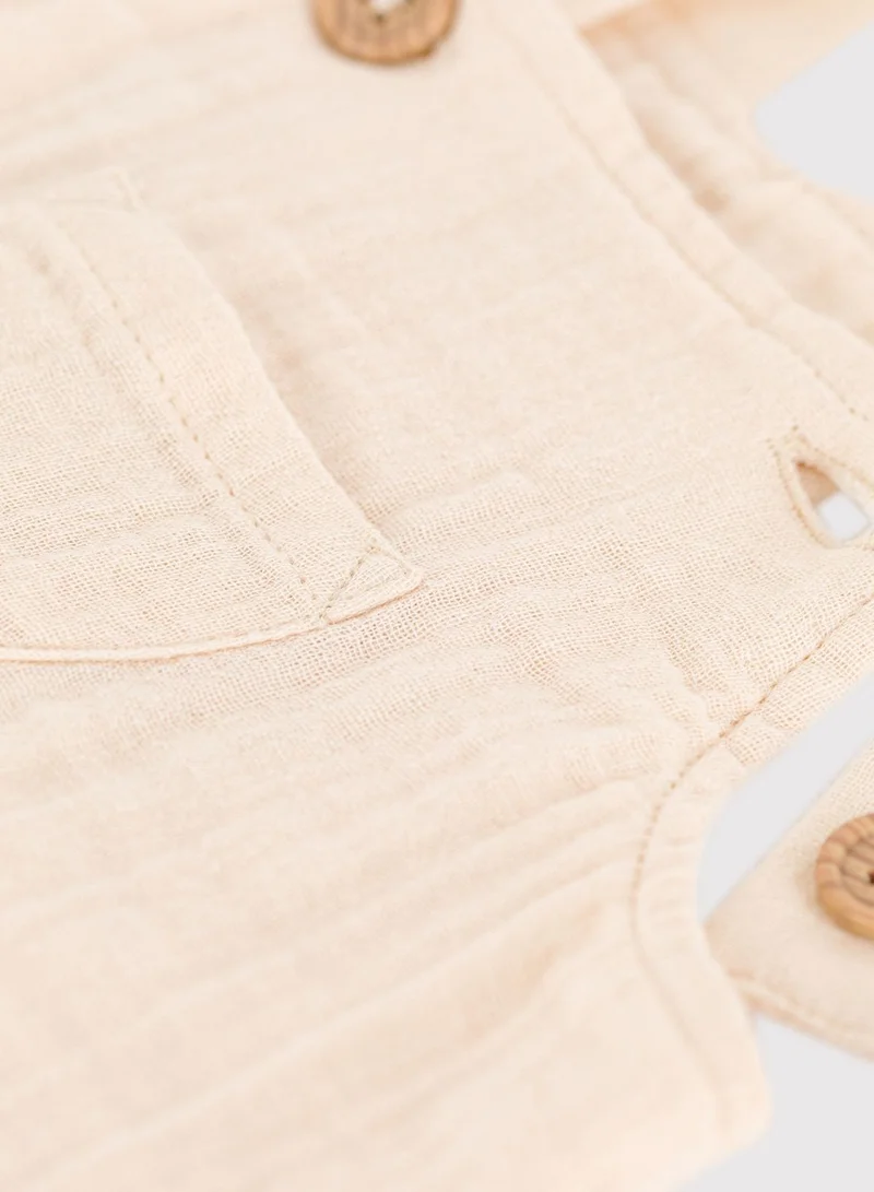 Petit Bateau Kids Gauze Dungaree Shorts