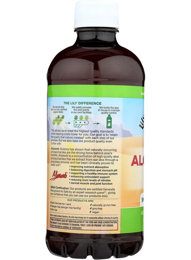 Lily Of the Desert Lily Of The Desert Aloe Vera Gel - Inner Fillet Thicker Consistency Aloe Vera Drink with Natural Vitamins, Digestive Enzymes for Gut Health, Stomach Relief, Wellness, Glowing Skin, 32 Oz (Pack of 2)  - Image 3