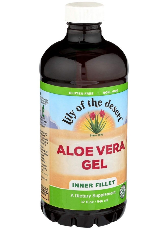 Lily Of the Desert Lily Of The Desert Aloe Vera Gel - Inner Fillet Thicker Consistency Aloe Vera Drink with Natural Vitamins, Digestive Enzymes for Gut Health, Stomach Relief, Wellness, Glowing Skin, 32 Oz (Pack of 2)  - Image 1