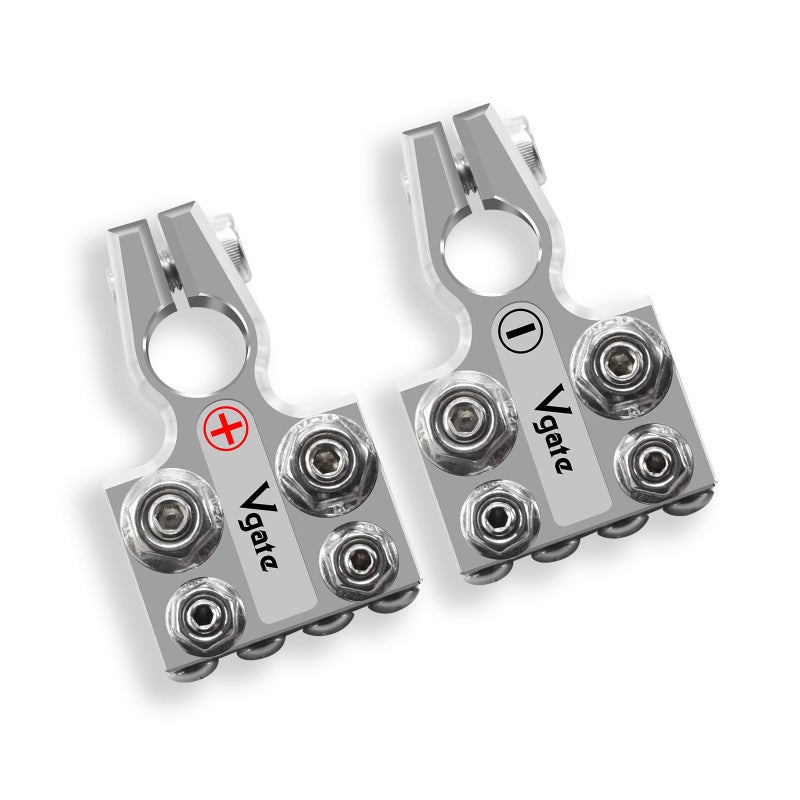 Vgate 12-Way Lead Acid Battery Terminal Connector, Multi-Size Hole Holder, 8AWG up to 4/0(XL) AWG Gauge, Positive & Negative for SAE/DIN/EN Tapered Top Post - Image 5