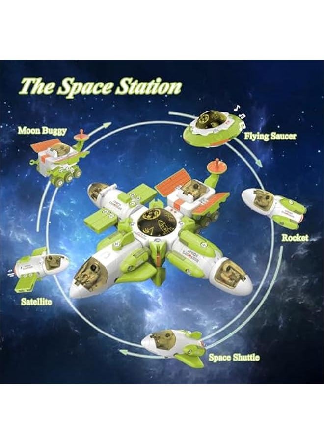 Generic - 10 in 1 Space Toys Rocket Dinosaurs Set for Kid Space Shuttle Planet Toys STEM Space Astronaut Rocket Ship Kit for Boys 5 6 7 8 Spaceship Station Gift Foster Love for Space Dinos Exploration - Image 1