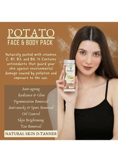 Herbtoniq 100% Natural Potato Powder 200G For Skin Whitening Acne Reduction Spot Reduction And Dark Circle Reduction Face & Body Pack  - Image 3