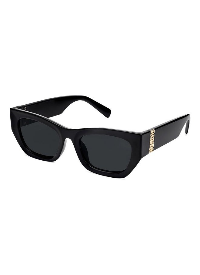 Sojos Retro Rectangle Cateye Sunglasses For Women Men Thick Frame Uv400 Lens Sunnies Sj2296 Black Grey  - Image 1