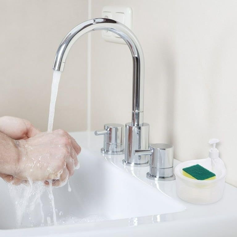 Ameedarshan 2in1 Transparent Soap Dispenser with Sponge Holder Leakproof Kitchen Pump for Dishwashing Convenient Visible Cleaning - Image 5