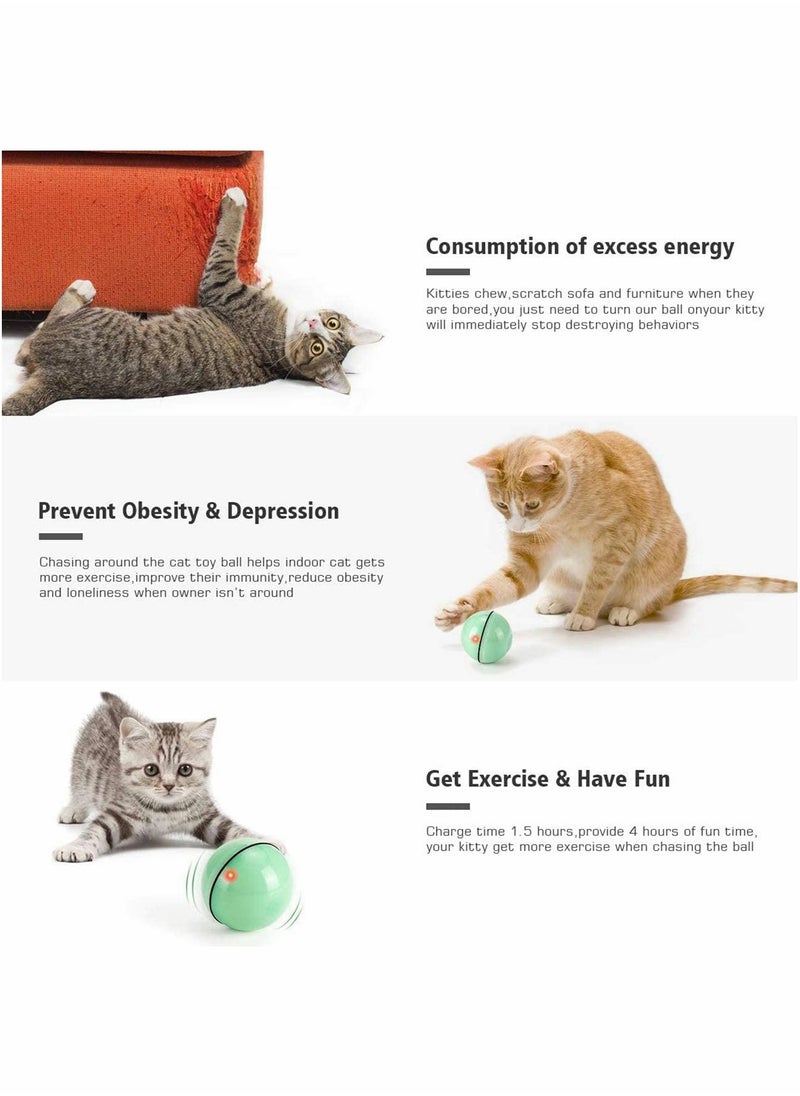 Generic - Interactive Cat Toys Ball 360 Degree Self Rotating Ball with LED Light Timer Function, Stimulate Hunting Instinct Roller - Image 1