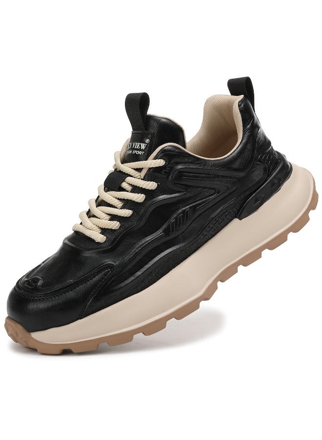 SKY VIEW Men Fashion Casual Shoes Mid Top Wide Hiking Sneakers Non-Slip Trekking Walking Shoes Running Shoes for Men with Arch Support - Image 1