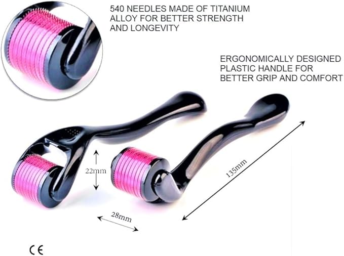 Derma roller system Ymenglei Microneedle Tberapy System 540 Needles 100mm Model NrMT10 Skin Roller Skin Rejuvenation Anti Ageing Scar Acne marks Cellulite Treatment Black - Image 2