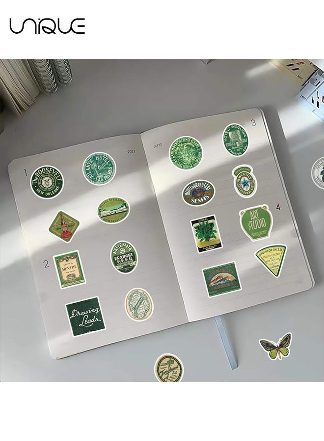 يونيك 60 قطعة ملصقات خضراء عتيقة - ماء كمبيوتر محمول ملصق صائق زجاجة ماء كمبيوتر محمول لوح التزلج الوفير للأطفال في سن المراهقة الفتيات - Image 5