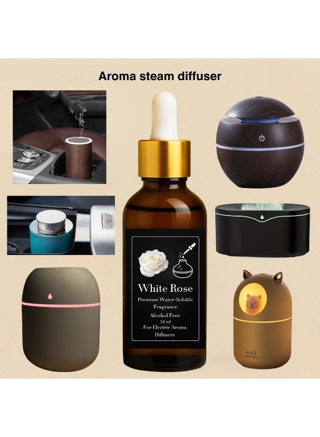 عطر الورد الأبيض المركز للفواحات الكهربائية والبخاريه والالتراسونيك - (زجاجه اعاده الملئ) 50 مل - خالٍ من الكحول - ثبات قوي - آمن صحيًا - Image 2