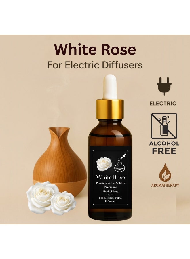 عطر الورد الأبيض المركز للفواحات الكهربائية والبخاريه والالتراسونيك - (زجاجه اعاده الملئ) 50 مل - خالٍ من الكحول - ثبات قوي - آمن صحيًا - Image 1