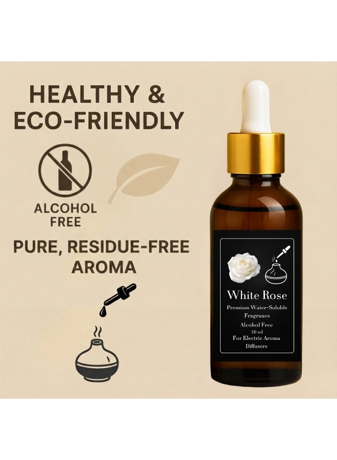 عطر الورد الأبيض المركز للفواحات الكهربائية والبخاريه والالتراسونيك - (زجاجه اعاده الملئ) 50 مل - خالٍ من الكحول - ثبات قوي - آمن صحيًا - Image 3